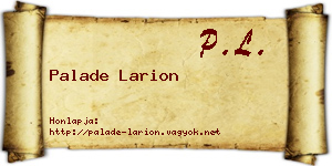 Palade Larion névjegykártya